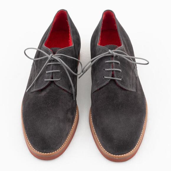 Manolo Blahnik Suede Derby Shoes Men's 8 Gray - Picture 4 of 9